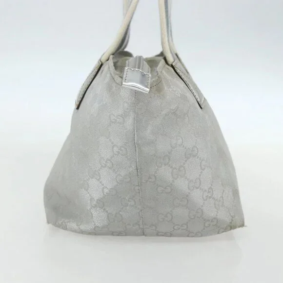 GUCCI GG Canvas Sherry Line Hand Bag Silver
